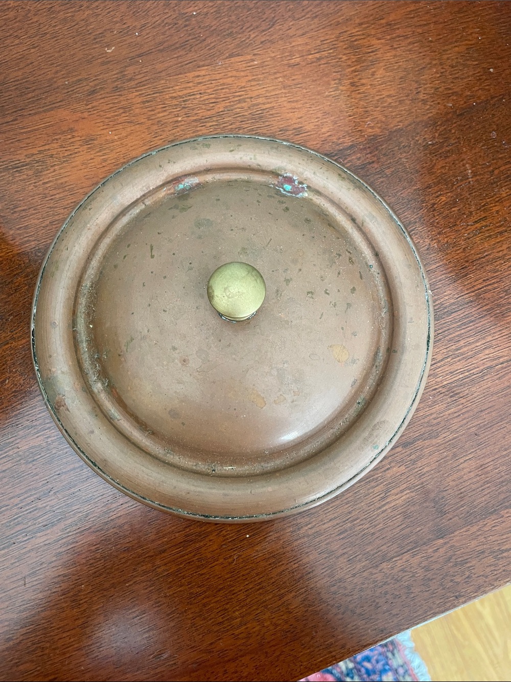 Vintage Hall 1084 Ceramic and Copper Double Boiler Brass Handles 3 Piece Set - Picture 5 of 14